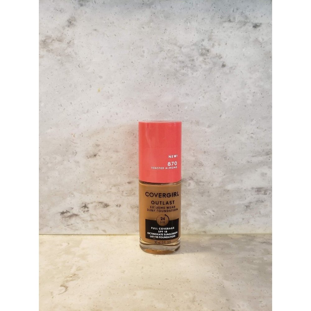 Covergirl Outlast Extreme Wear 3-in-1 Foundation #870 Toasted Almond New Sealed
